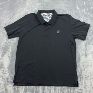 Robert Graham Shirt Men's Size XL Black Classic Fit Polo Embroidered  Skull Logo